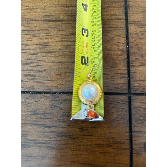 Liz Claiborne Vintage Gold-Toned Faux Pearl with Bead Dangle Earrings For Women - Picture 9 of 9